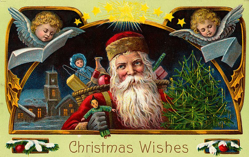 free christmas postcards - santa christmas wishes