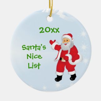 Personalized Santa's Nice List Tree Ornament